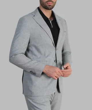 کت شلوار مردانه لینن یقه انگلیسی دو دکمه لیام