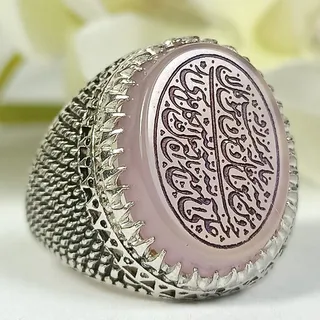 انگشتر عقیق کبود نقره خطی یا ومن یتق الله