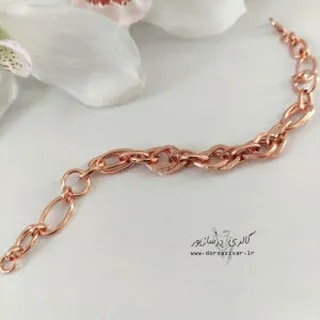 دستبند لوزی مسی آبکاری شده