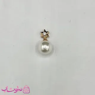 آویز گردنبند زنانه ژوپینگ طرح مروارید و ستاره طلایی کد 1391