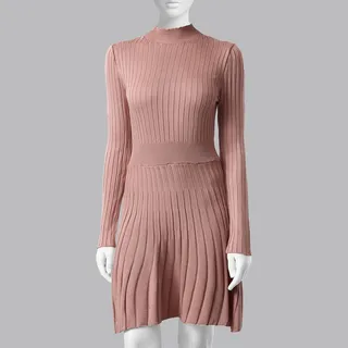 پیراهن بافت یقه ایستاده زنانه مدل 814857595 طرح تر...