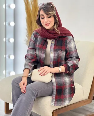 مانتو بغل دکمه پشمی کد 95232