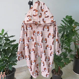 سرهمی کلاهدار مخمل دورو نوزاد و کودک...