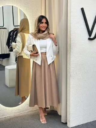 کت و دامن زنانه و دخترانه شیک کرپ مازراتی