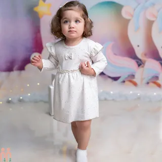 پیراهن بادی نوزاد و کودک دخترانه نخی ستاره...