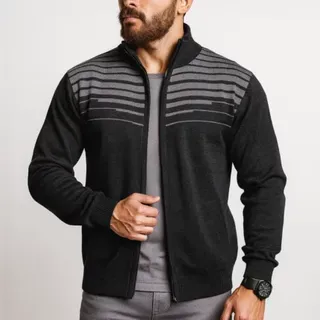 ژاکت زیپ دار مانی خاکستری 122808