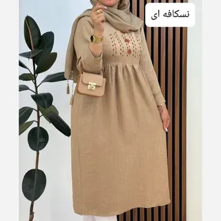 مانتو پیراهنی زنانه گلدوزی شانتون ارسال رایگان