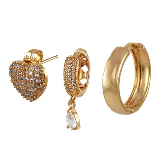 گوشواره زنانه وای اس ایکس مدل قلب کد AAC833 بسته س...