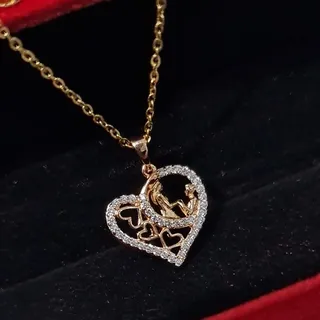 گردنبند ژوپینگ قلبی عروس داماد