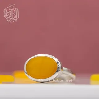 انگشتر زنانه عقیق زرد شرف الشمس کد 97