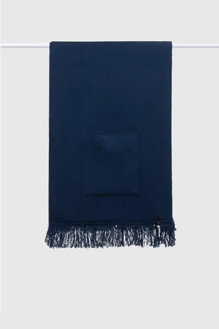 شال بافتنی سرمه ای