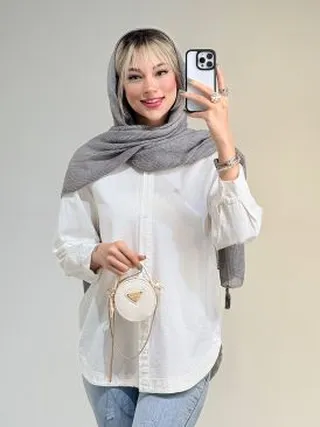 شومیز لینن پایین هلال کد 18703