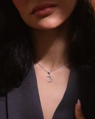 ۰۱۴۱. پلاک نقره مدل ماه درخشان (بدون زنجیر)