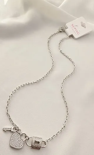 گردنبند ژوپینگ قلب نگین دار