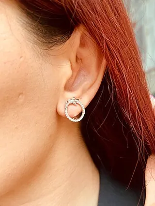 گوشواره دایره نگینی ژوپینگ M44