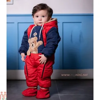 سرهمی کاپشنی خزدار نوزاد و کودک کلاهدار...