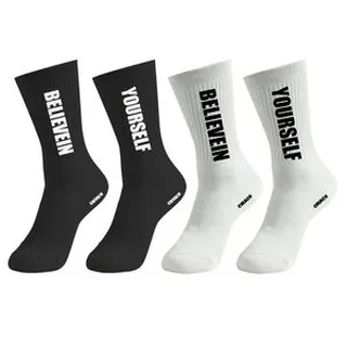 جوراب ورزشی ساق بلند زنانه چیاکو مدل BELIEVEIN YOURSELF کد 039 بسته 2 عددی