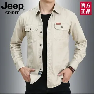 پیراهن کتان مردانه  آستین بلند مارک jeep