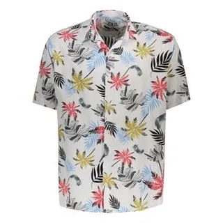 پیراهن آستین کوتاه یقه برگردان مردانه مدل هاوایی نخل کد P-NAKHL-RD