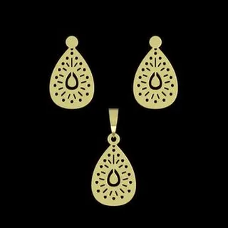 نیم ست طلا 18 عیار زنانه مدوپد مدل هندسی کد NA14985
