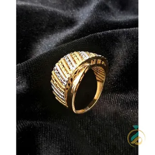 انگشتر دورنگ لیزری طلا
