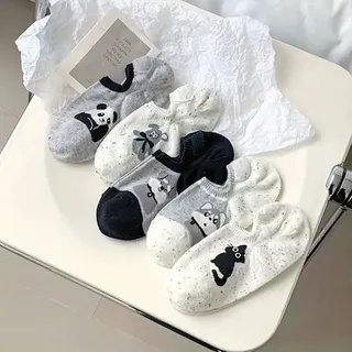 جوراب زنانه نخی زیر قوزکی طرح ANIMALS