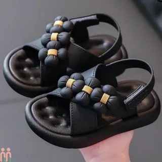صندل دخترانه اسپرت مشکی طرح شکوفه kids...