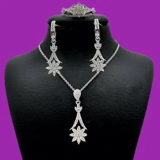 نیم ست نقره زنانه مدل بی نهایت تلسکوپی سانای کد 000126