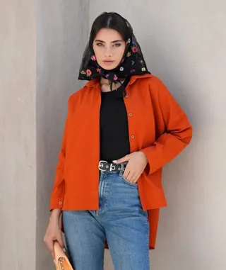 شومیز مانتویی لینن A311114