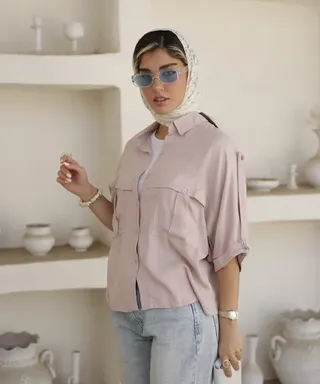 شومیز ویسکوز ساده A41803