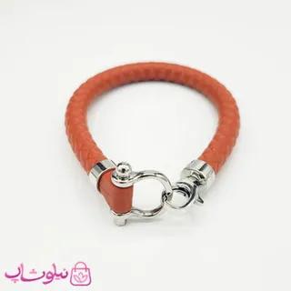 دستبند امگا رابر قهوه ای با قفل نقره ای کیفیت مستر
