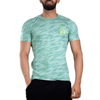 تیشرت ورزشی مردانه آندر آرمور مدل Rock-Heat Gear-U2201 سبز آدامسی