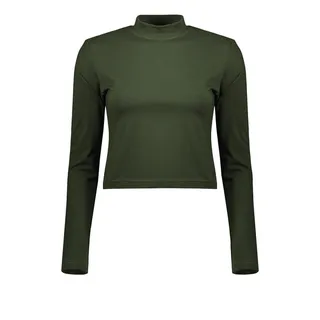 کراپ‌ تی‌شرت آستین بلند زنانه کانتکس مدل 208 رنگ س...