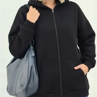 سوییشرت زنانه طرح جلو زیپ ساده