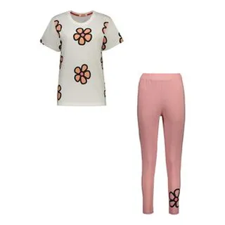 ست تی شرت آستین کوتاه و شلوار زنانه مادر مدل Rebecca رنگ صورتی