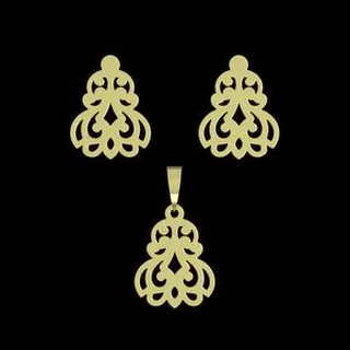 نیم ست طلا 18 عیار زنانه مدوپد مدل هندسی کد NA15127