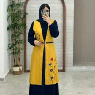 ست پریزاد سورمه ای خردلی