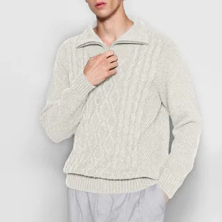 پلیور یقه برگردان مردانه مدل 818083486 طرح ترندیول