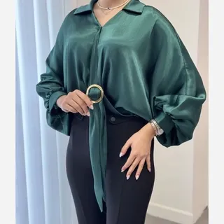 شومیز گره ای مازراتی زنانه ساتن با کیفیت 