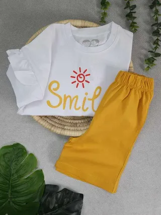 کراپ و شلوارک دخترانه smile