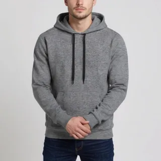 هودی مردانه مدل ساده رنگ طوسی