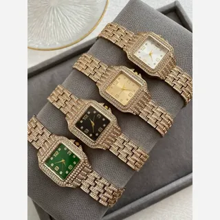 ساعت مچی CARTER مربعی کارتیه رنگبندی طلایی و استیل