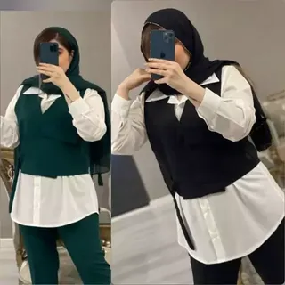 ست جلیقه و شومیز عیدانه (فری 38 تا 46) شومیز و ژیله زنانه مجلسی - لباس زنانه عید - لباس دخترانه - شومیز زنانه مجلسی 