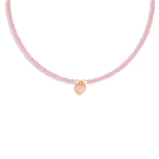 گردنبند طلا سنگی قلب میناکاری