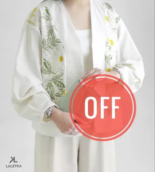 کت لینن بابونه گلدوزی سبز