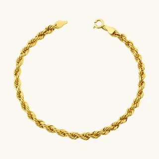 دستبند زنجیری طلا 18 عیار زنانه زرالتون مدل طنابی سوپرسبک