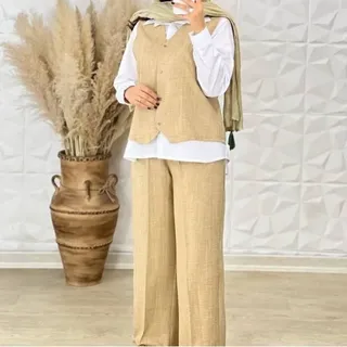 ست سه تیکه مهربانو جنس صوفیا با کیفیت بهمراه شومیز داکرون