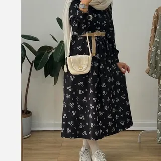 کفتان گل گچی مشکی ونسکافه ای  nazz