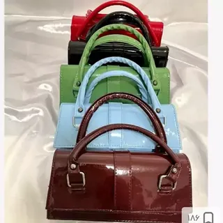 کیف زنانه دستی مجلسی کیف زنانه چری کیف دخترانه دوشی مگنتی جنس ورنی 