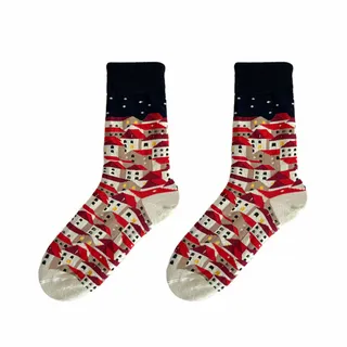 جوراب ساق بلند زنانه ال سون مدل پله های برفی کد PH...